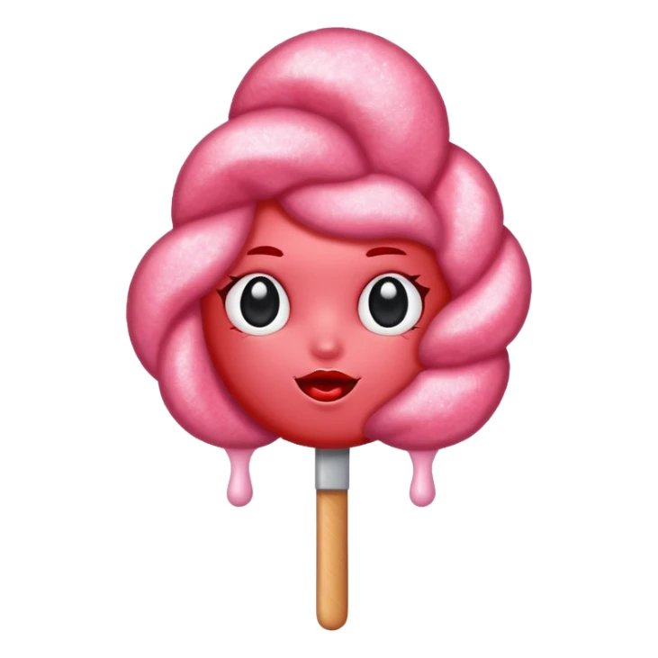 red glitter cotton candy sticker