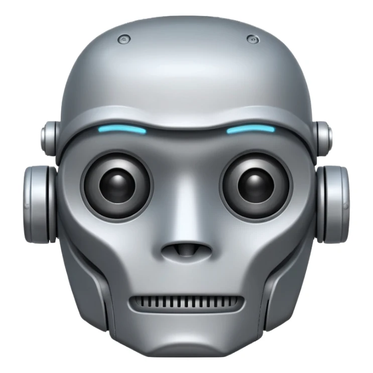 white ai old robot sticker