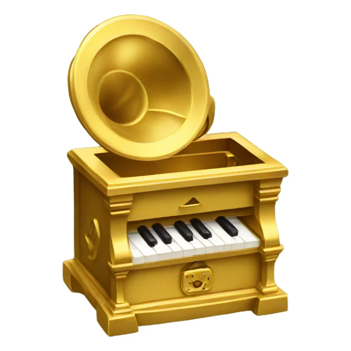  gold music box sticker