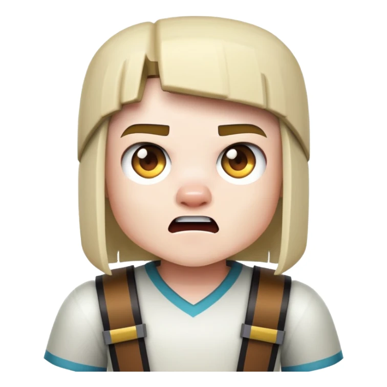 Minecraft character, surprised expression sticker