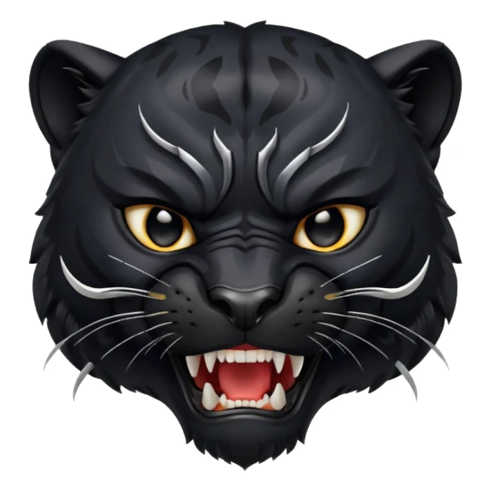 fierce black panther face roaring sticker