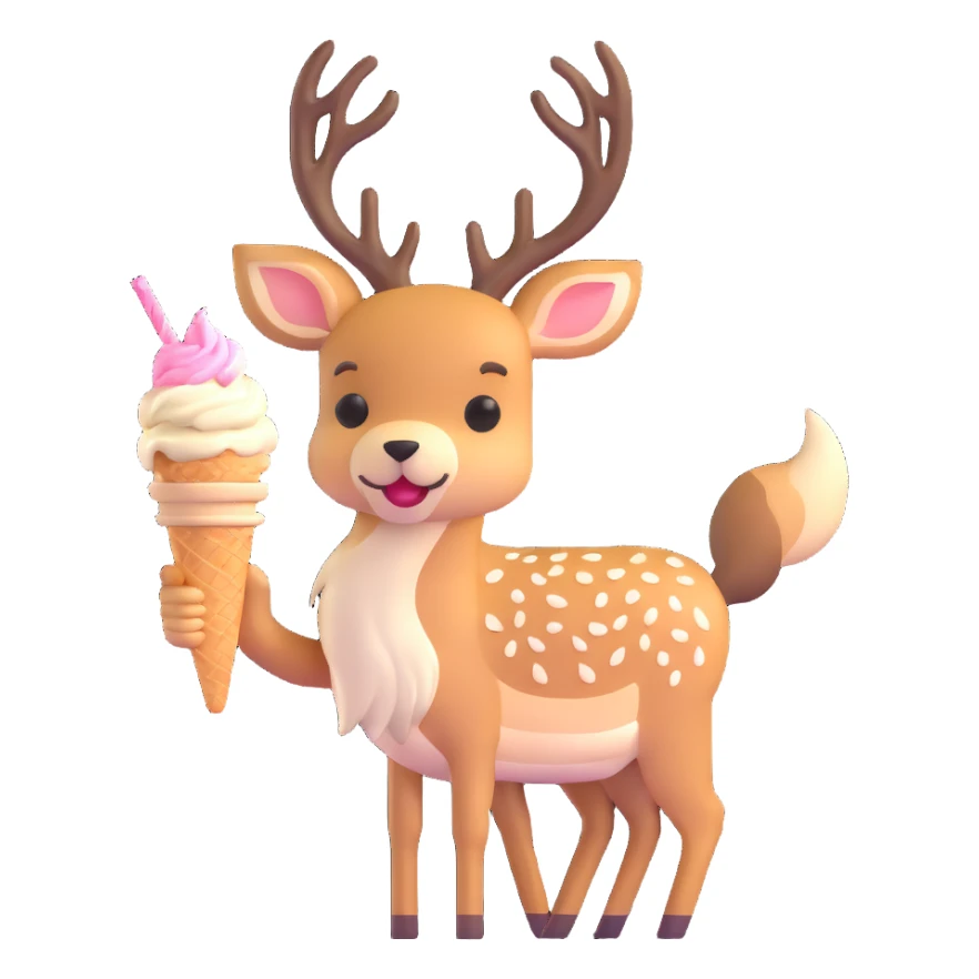deer eating ice cream sticker