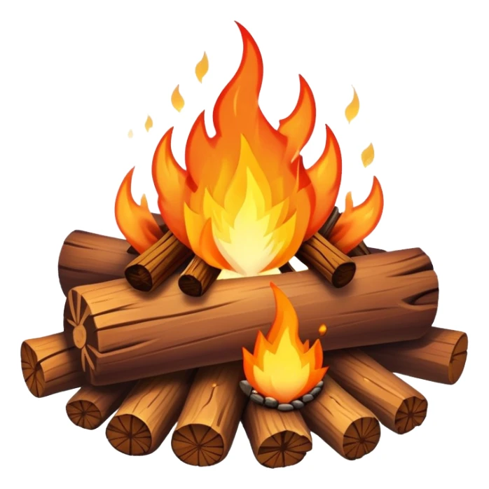 campfire with sparks sticker