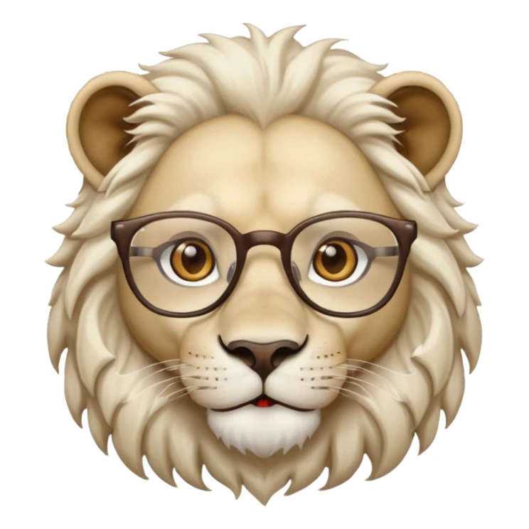 White Lion with glasses on sticker