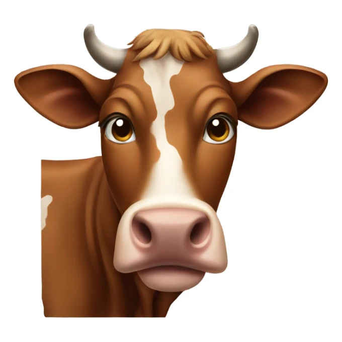Brown cow sticker