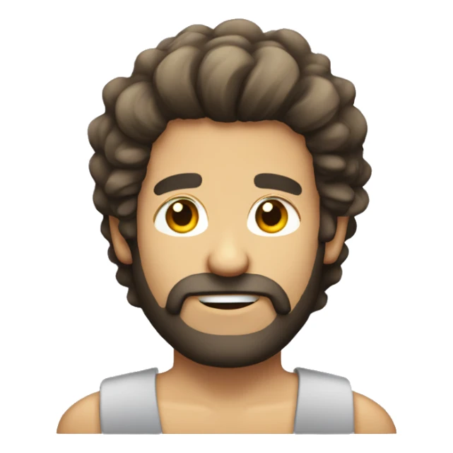 Bearded guy with a culy mullet hair sticker