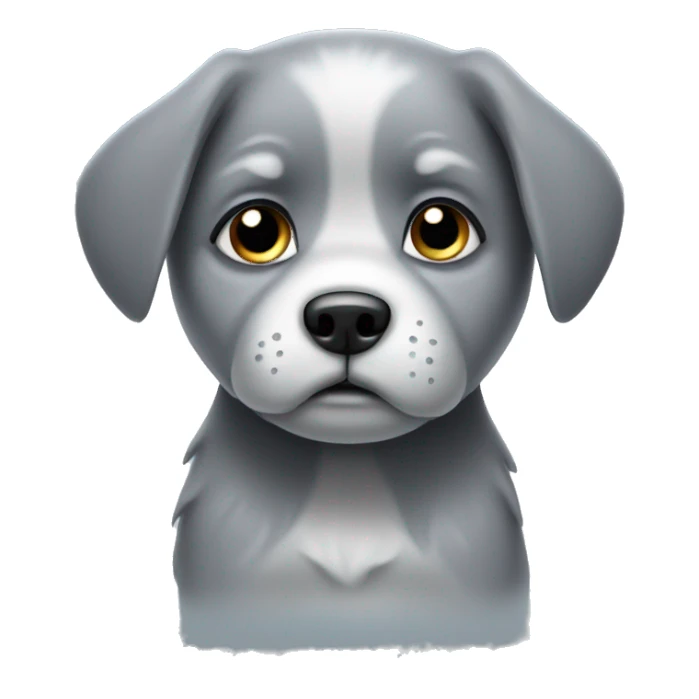 Sad grey puppy with tears sticker