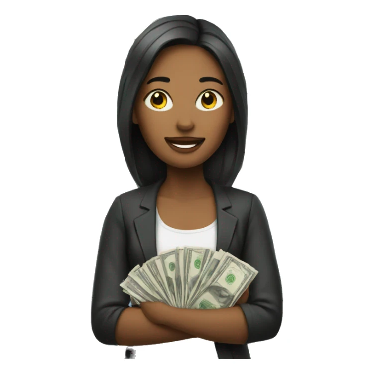 woman with money sticker