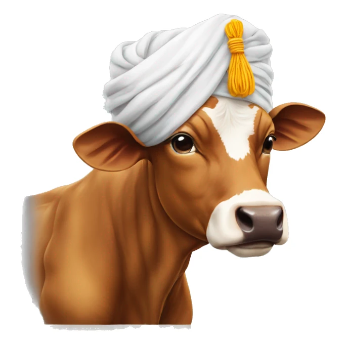 Sikh cow  with a turban sticker