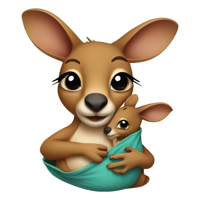 kangaroo with baby in pouch sticker