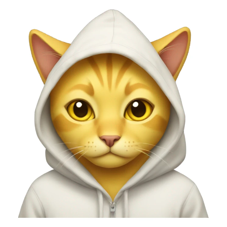 Yellow cat with a hoodie on sticker