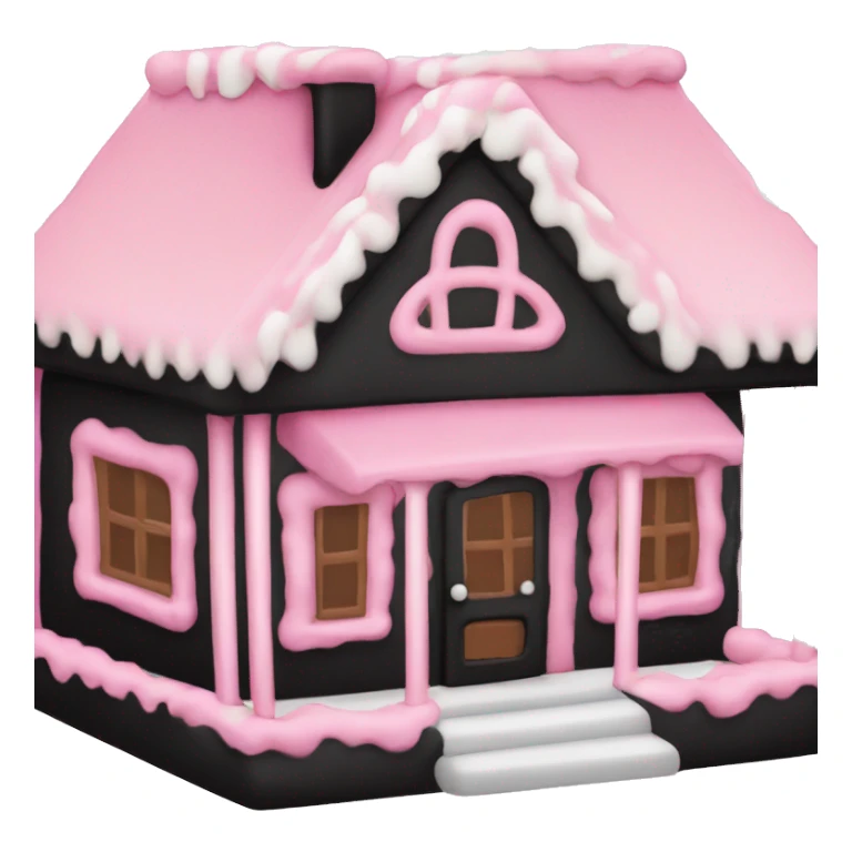 Pink and black gingerbread house sticker