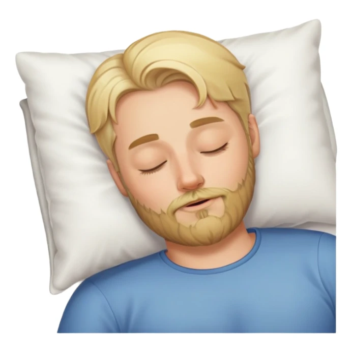 sleeping blonde white man with beard sticker