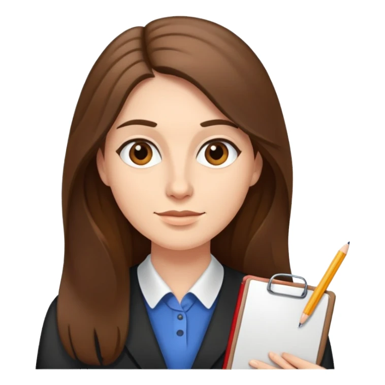Teacher with long brown hair  sticker