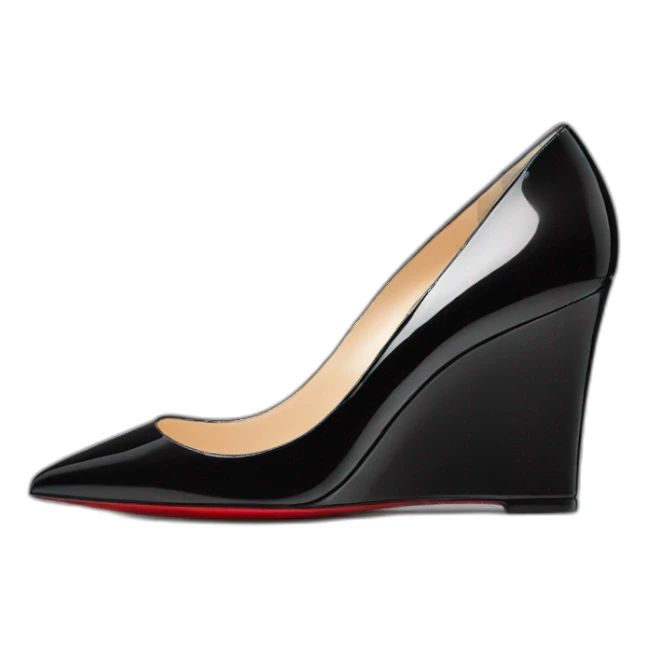 WEDGE LOUBOUTIN black PATENT sticker