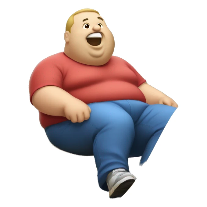 fat man on a slide sticker
