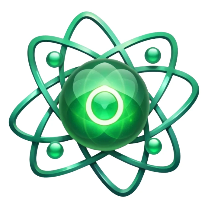 glitter green atomic symbol sticker