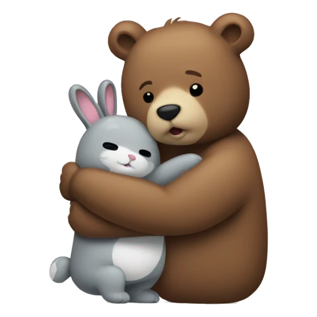 bear and bunny hugging sticker
