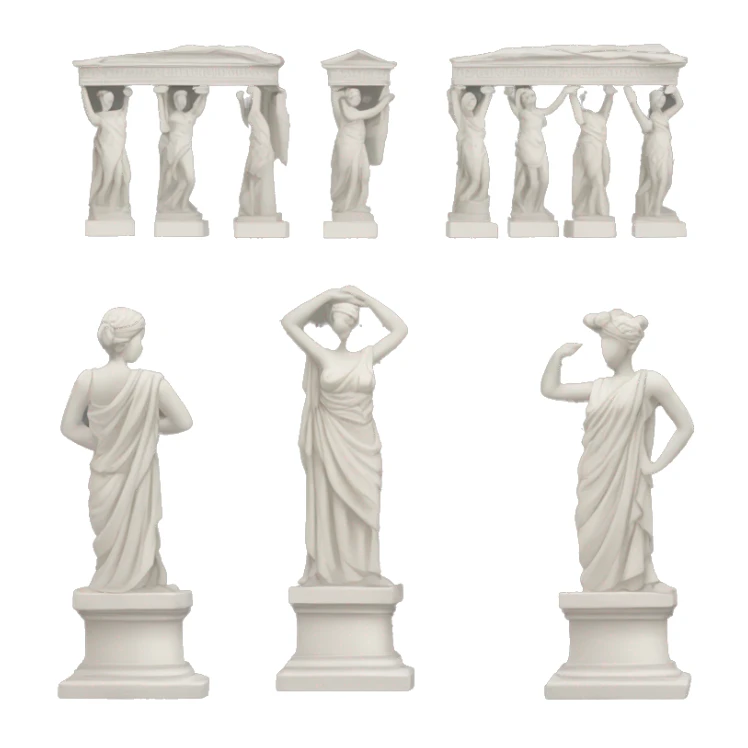Greek Caryatids statues sticker