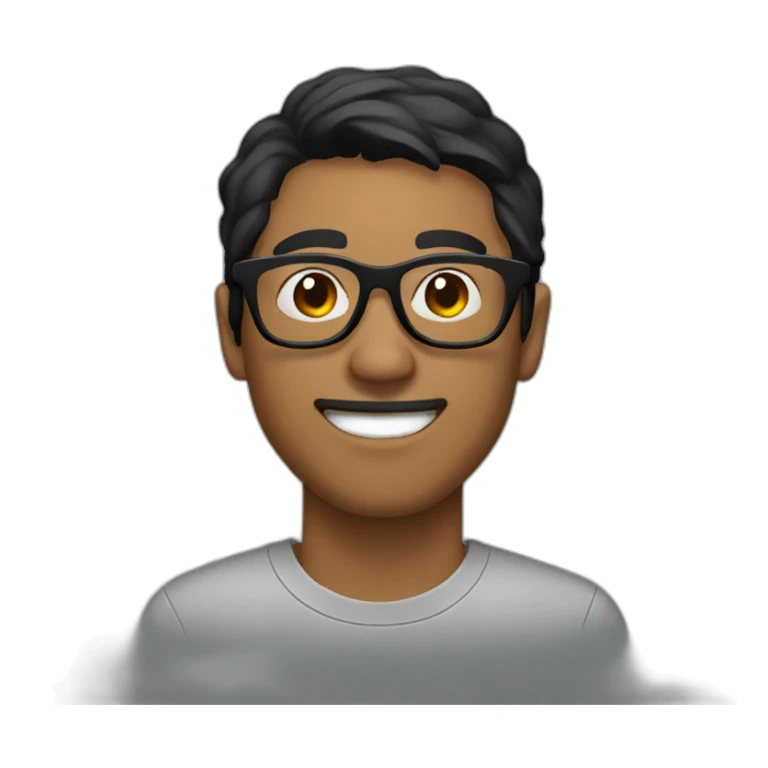 brown guy with short black hair hexagonal eyewear sticker