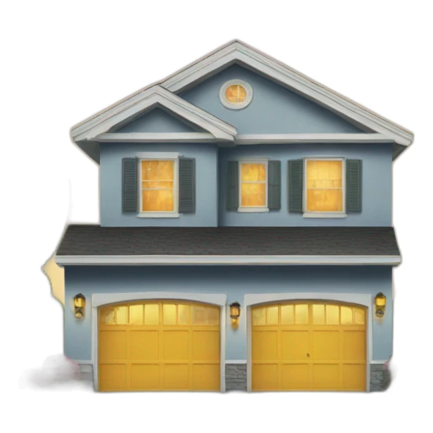 us house with garage sticker