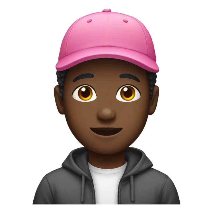 Black boy with a pink cap  sticker
