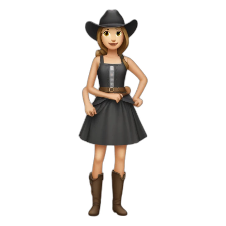 Fille saute avec faux cheval  sticker