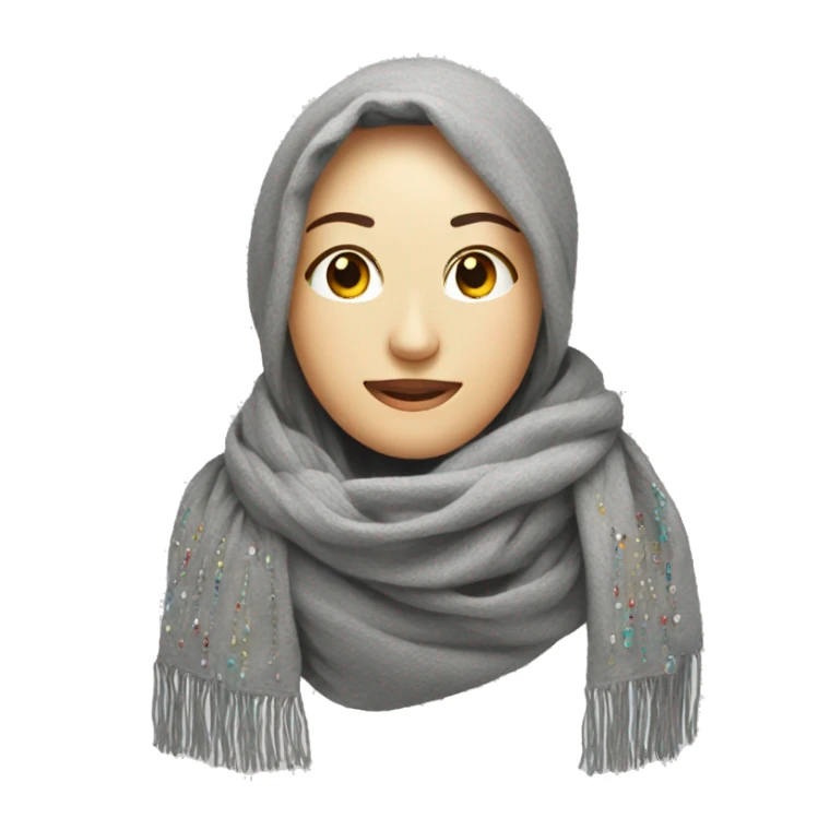 gray scarf embroidered with beads sticker