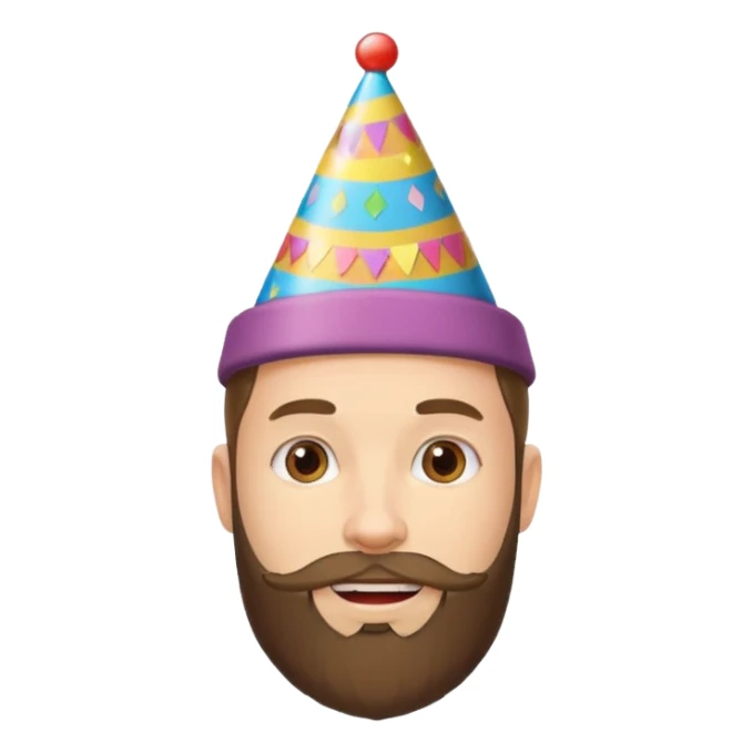 young man with a beard, happy birthday boy sticker