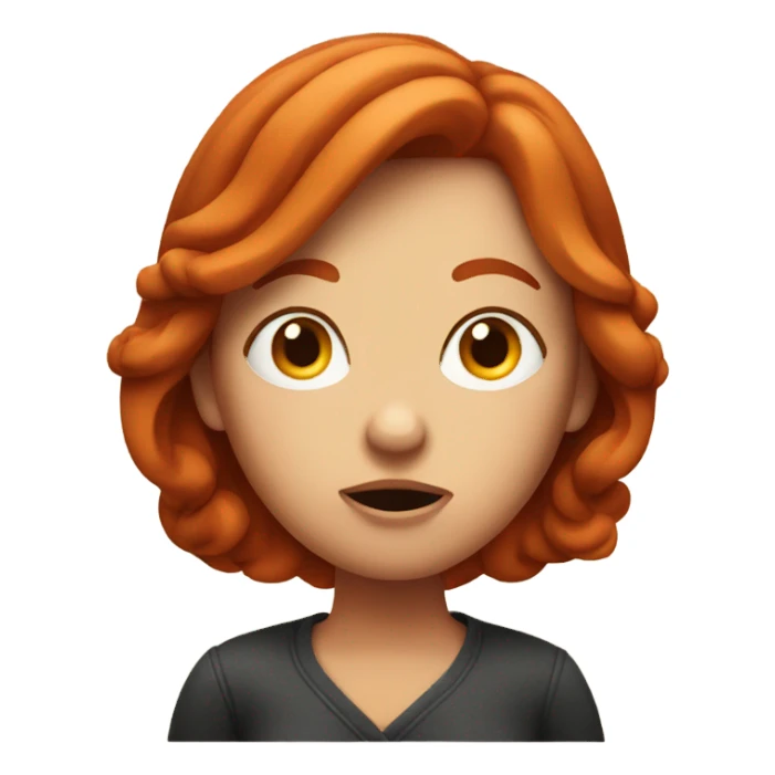 Shrugging red headed woman sticker
