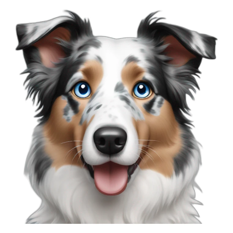 blue eyes merle border collie sticker