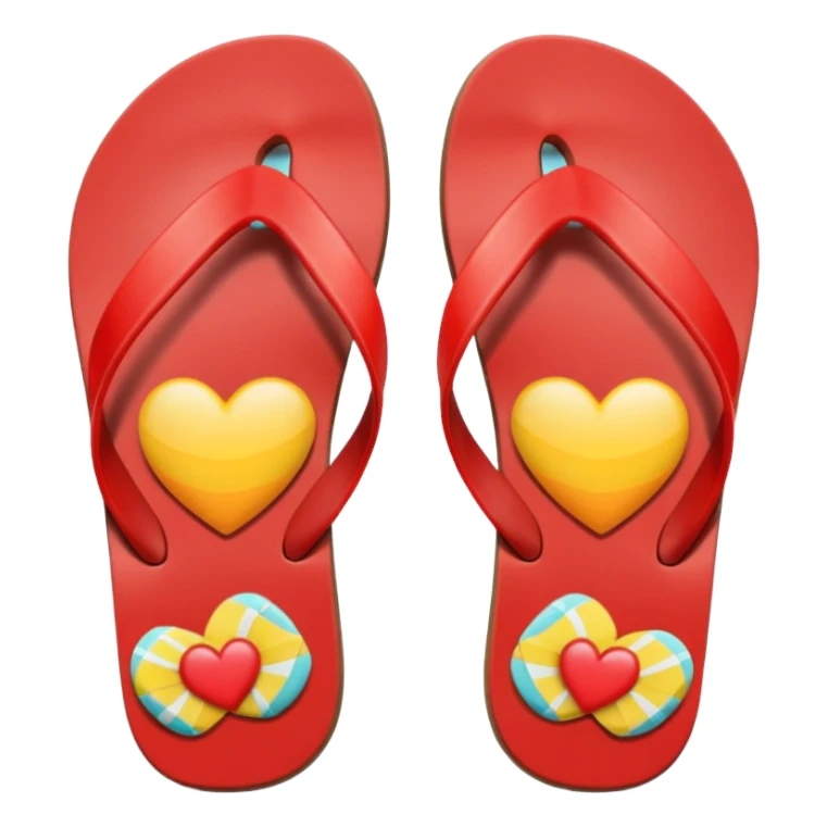 heart with summer flip-flops sticker