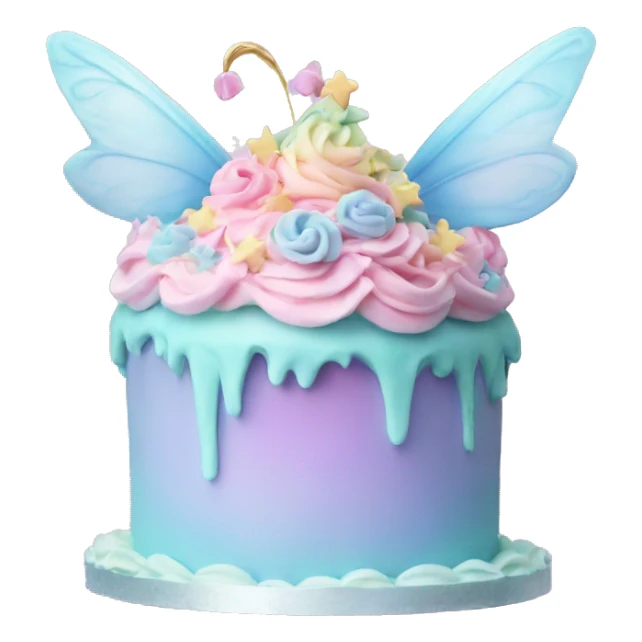 Fairy pastel cake sticker