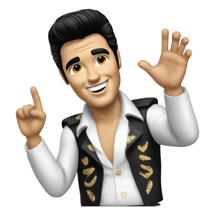 Elvis saying thank you sticker