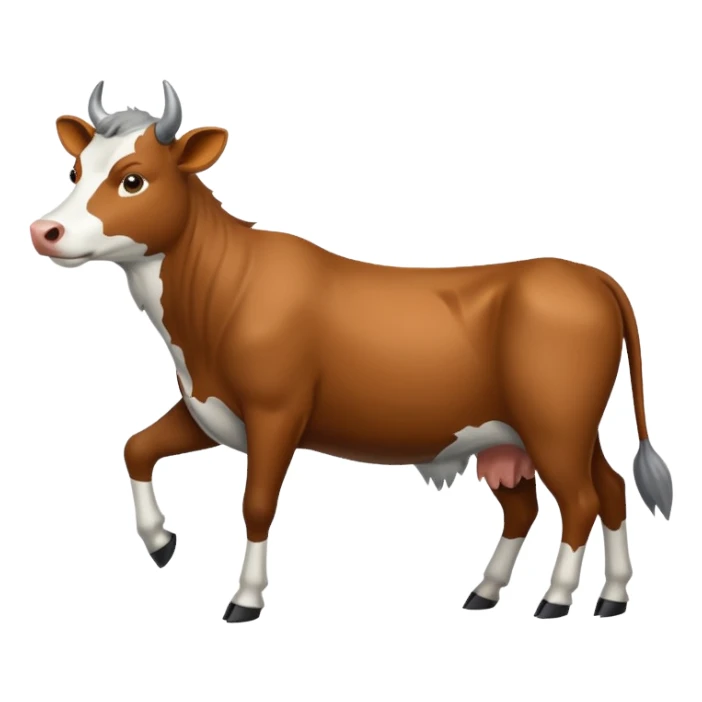 A cow being HUNTED by a wolf sticker