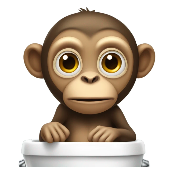 Monkey on toilet sticker
