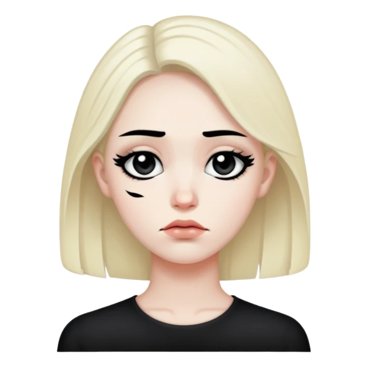 An emo sad face sticker