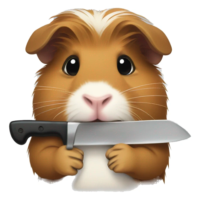 guinea pig holding a knife sticker