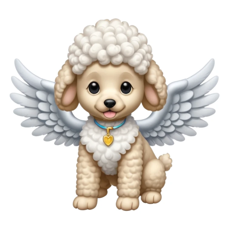 Perro french poodle con alas sticker