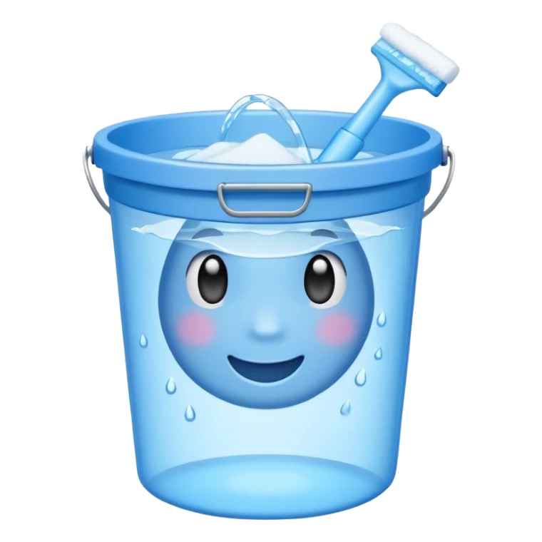 bucket with a rag for cleaning sticker