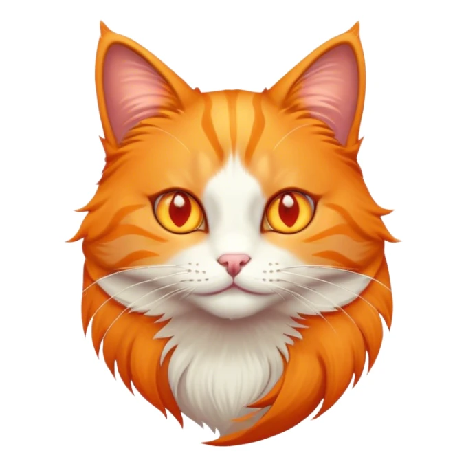 Orange cat with orange eyes sticker