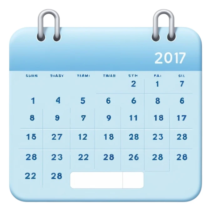 pastel blue calendar sticker
