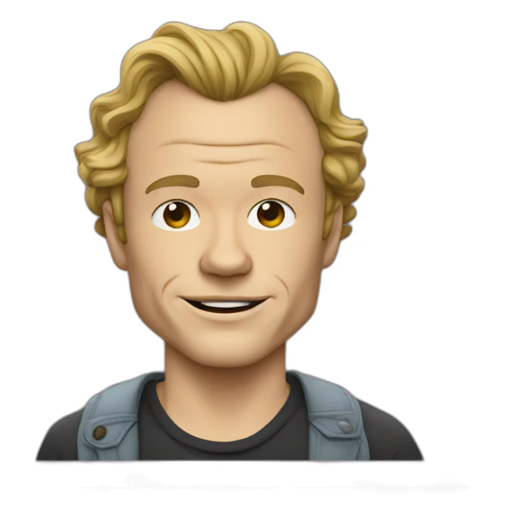 Heath Ledger cartoon wearing tee sticker