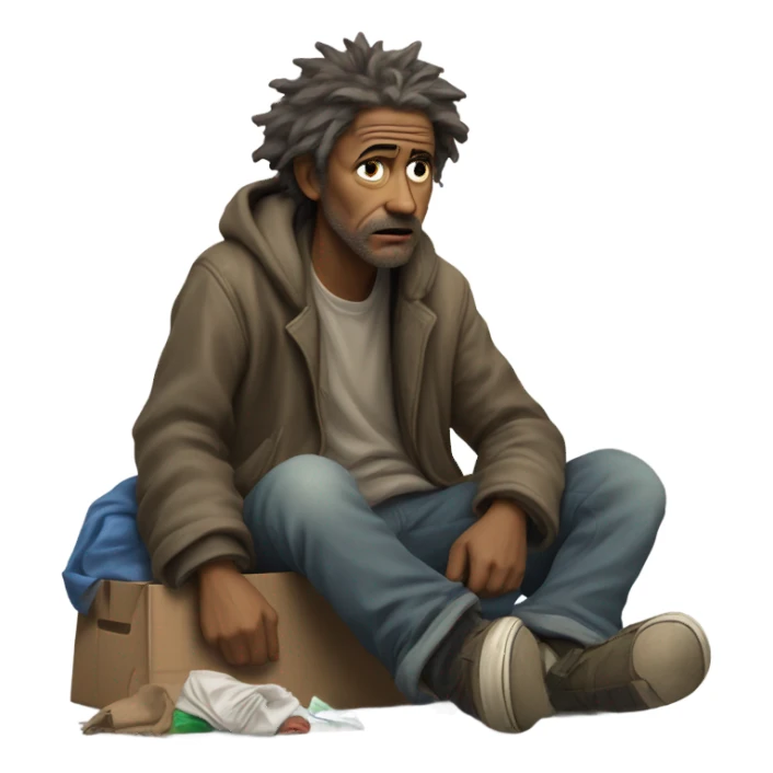 homeless man  sticker