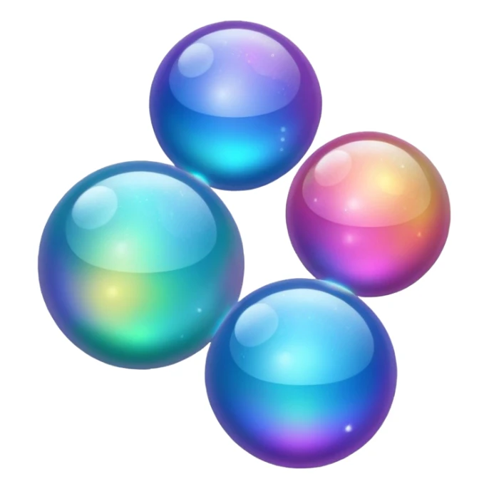 glitter shining floating spheres sticker
