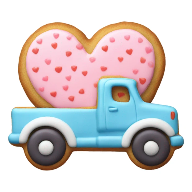 cookie heart with semi trck sticker