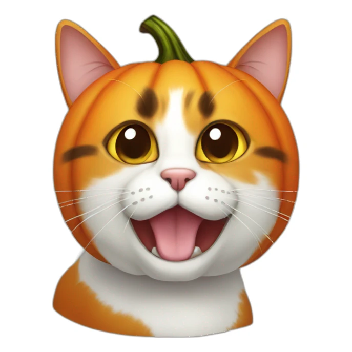 Pumpkin cat sticker