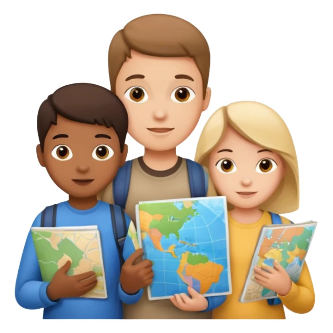 Kids Holding Maps sticker