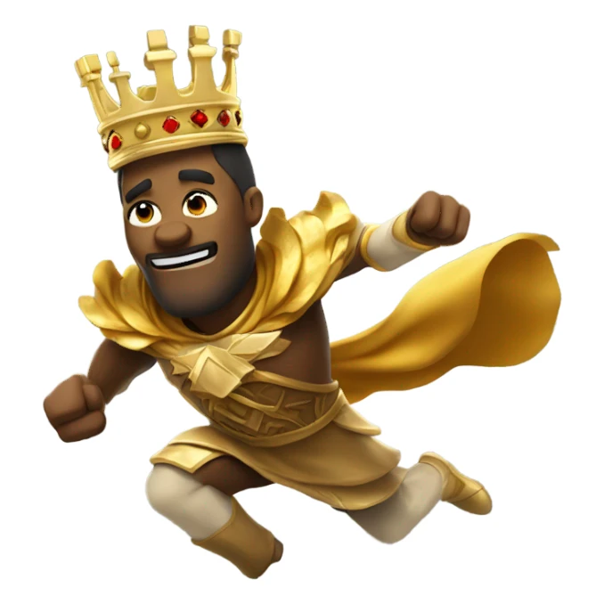 King running fast with crown sticker