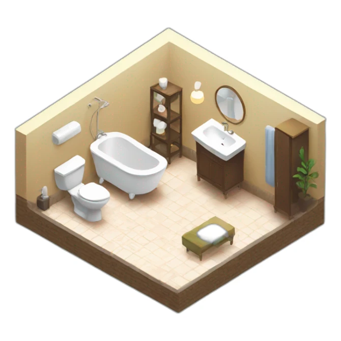 bathroom in the apartment isometric sticker